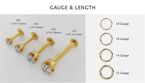 nose ring stud size chart|smallest gauge for nose ring.